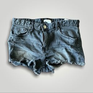 HM black jean shorts